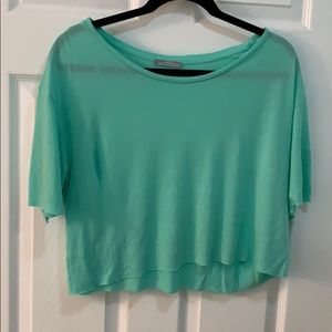 Zara Turquoise Cropped T-Shirt